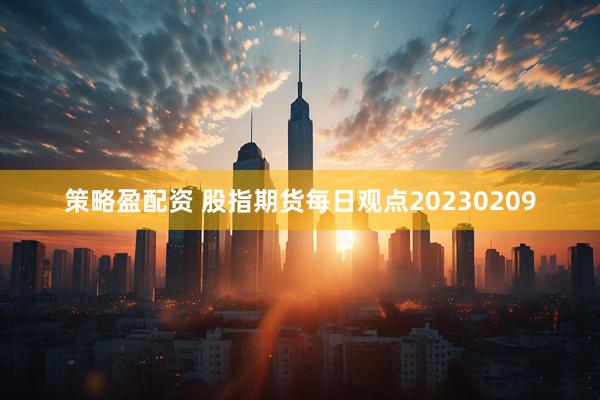 策略盈配资 股指期货每日观点20230209