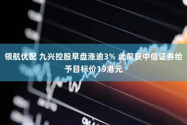 领航优配 九兴控股早盘涨逾3% 此前获中信证券给予目标价19港元